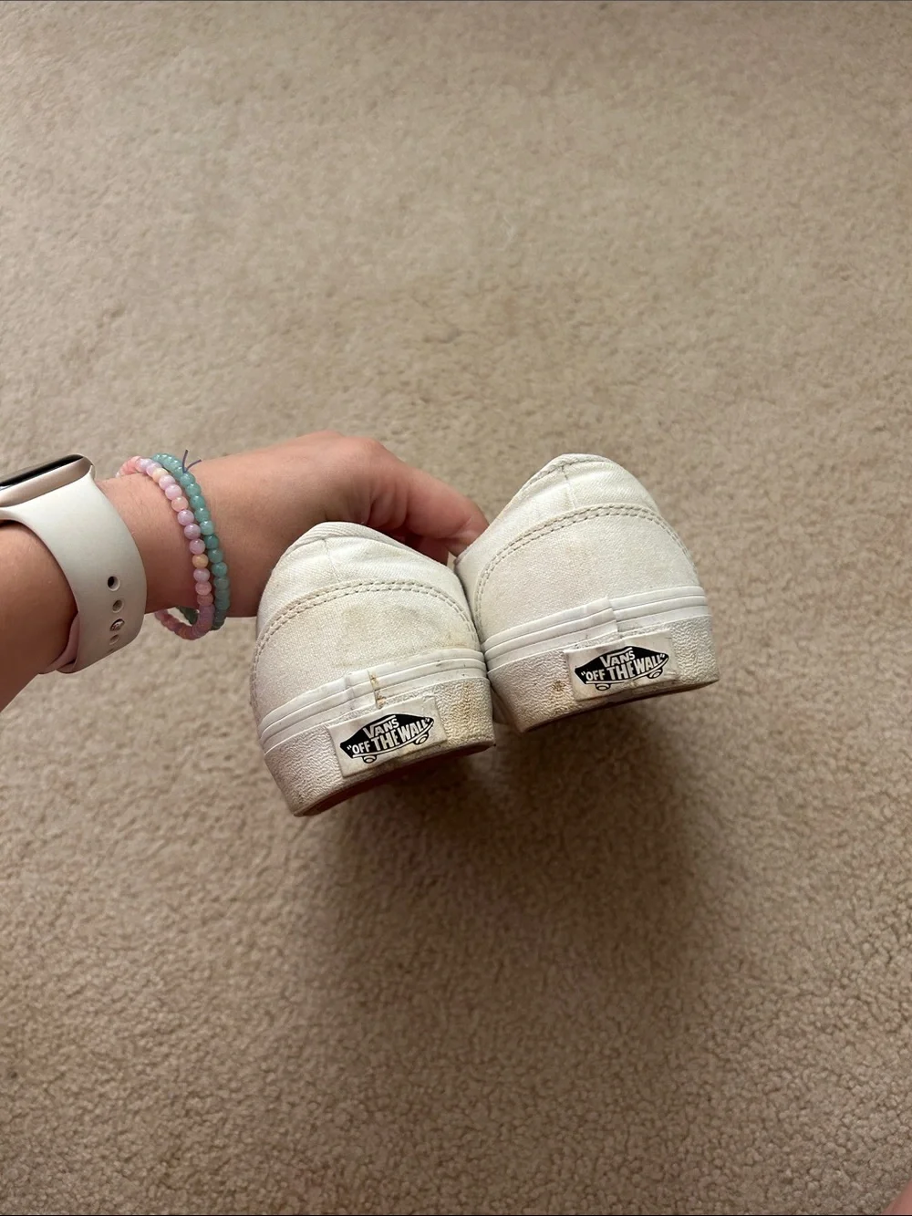 Vans White Canvas Slip-On